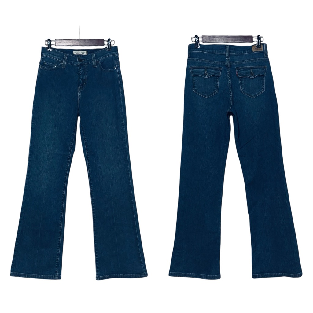Levi’s 512 Perfectly Slimming Boot Cut Flap Back Pocket Denim Jeans Blue